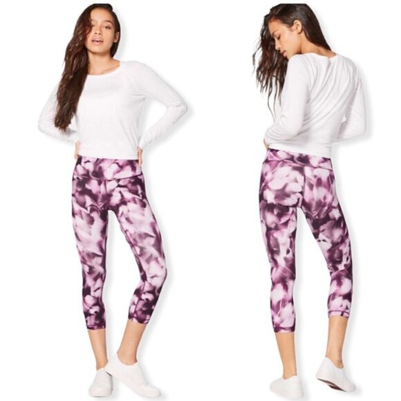 Lululemon Wunder Under Crop Hi-Rise 21" Blush Blossom Alpine White Candy Pink 6 - Picture 1 of 8